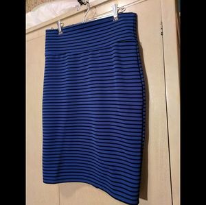 Black and Blue Striped Lularue Cassie Skirt